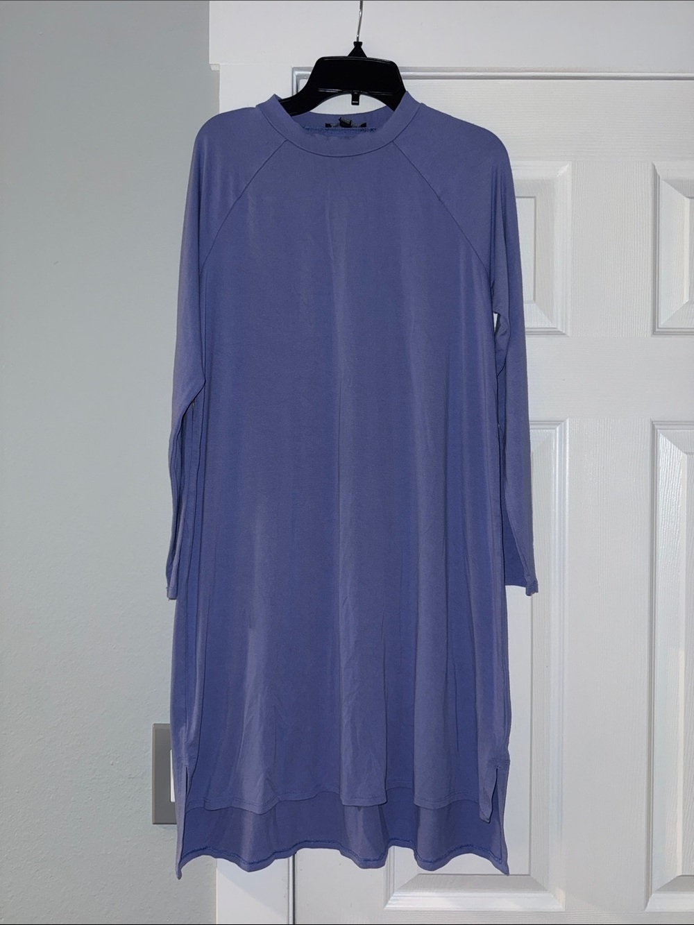 Eileen Fisher Long-Sleeve Midi Dress in Periwinkle Blue size XXS